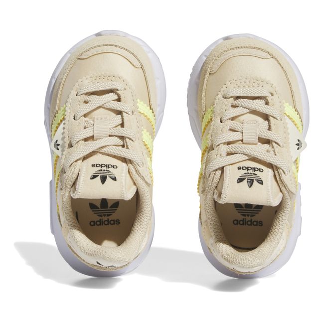 Retropy F2 Sneakers mit elastischen Schnürsenkeln | Beige