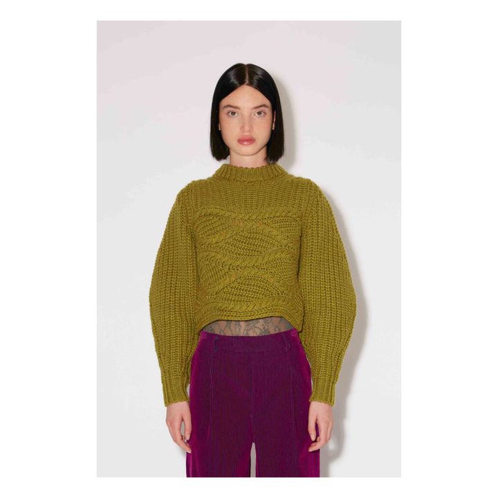 Roseanna - Best Braided Virgin Wool Sweater - Olive