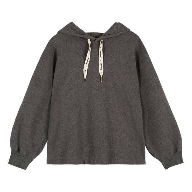 Sweat à Capuche Coton Bio Yazen - Collection Femme  | Gris Jaspeado