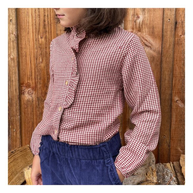 Camicetta Anais in flanella pied-de-poule | Rosso