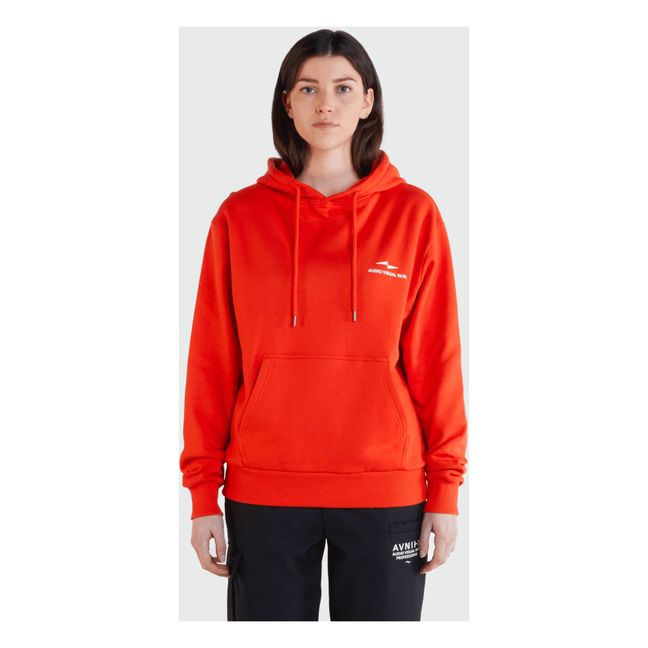 Hoodie Onset Vertical V3 Coton Bio | Rosso