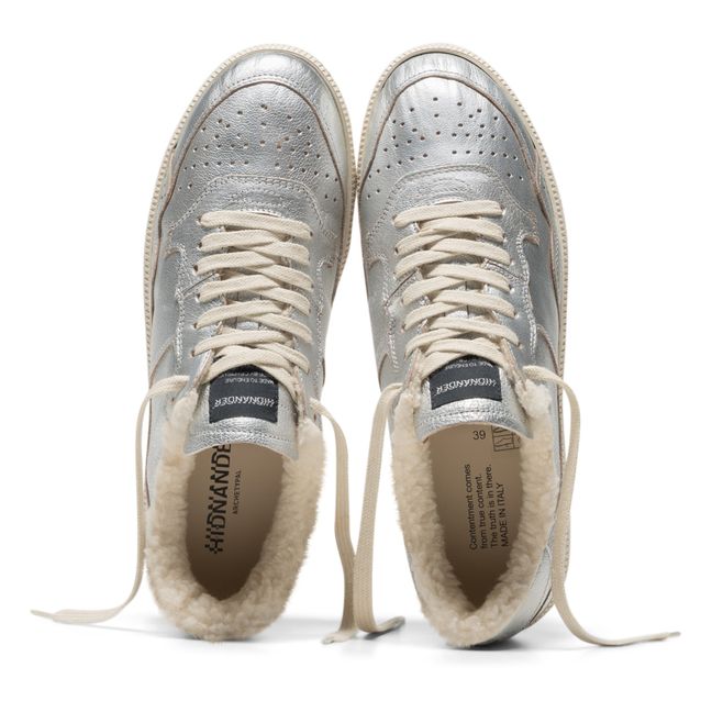 Sneakers Mega T in pile polare | Argento