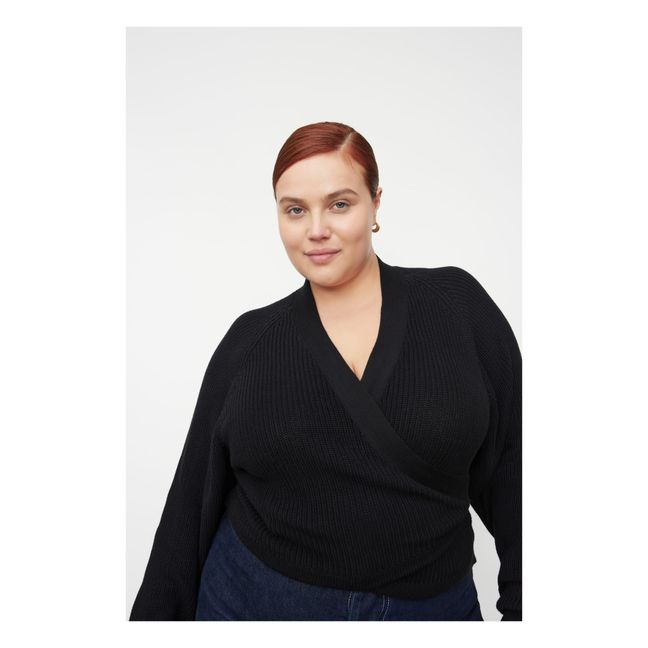 Cardigan Croisé Composure Coton Bio | Noir