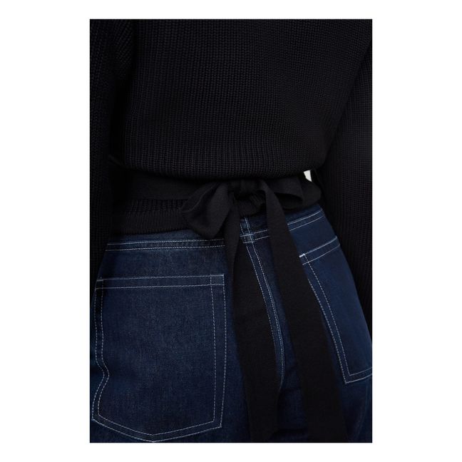 Composure Organic Cotton Double Breasted Cardigan | Black