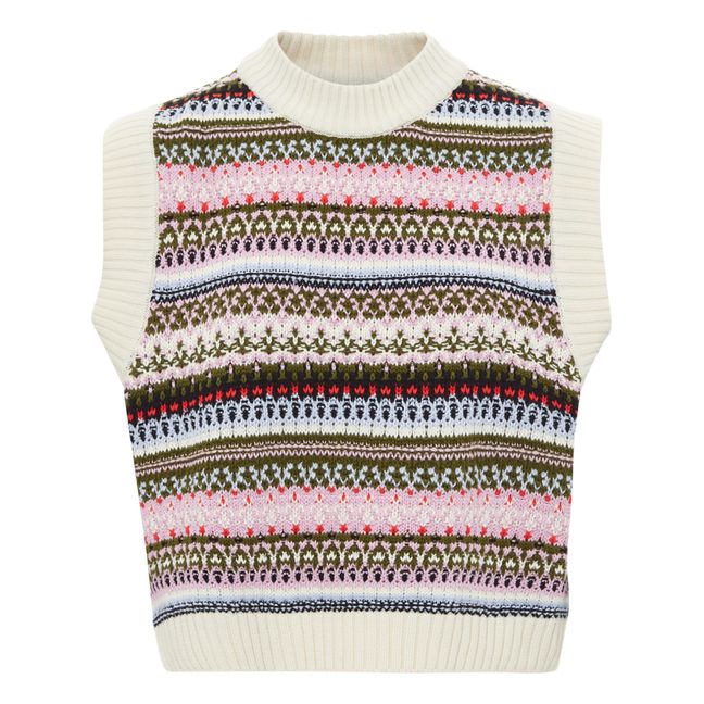 Jersey sin mangas de algodón ecológico Flowerbed | Crudo