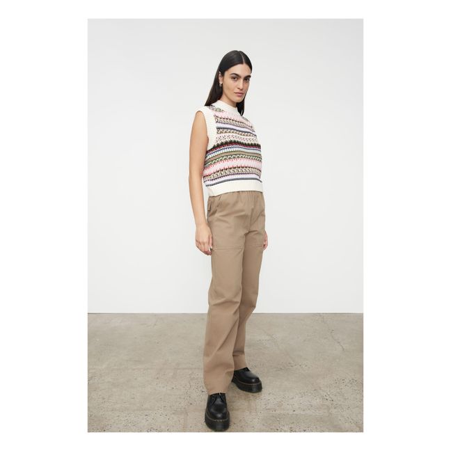Pull Sans Manches Flowerbed Coton Bio | Ecru