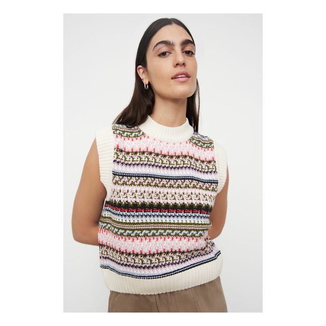 Pull Sans Manches Flowerbed Coton Bio | Ecru