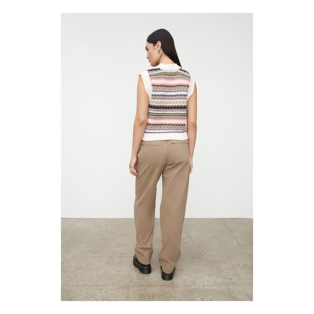 Pull Sans Manches Flowerbed Coton Bio | Ecru