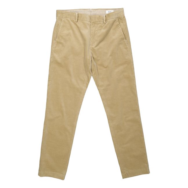 Pantaloni in Velluto Theo 1322 in Cotone Organico | Beige