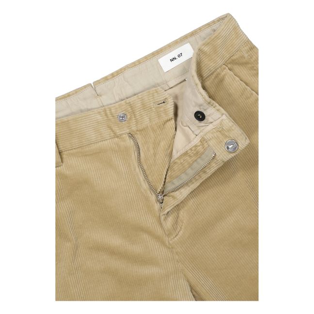Theo 1322 Organic Cotton Velour Trousers | Beige