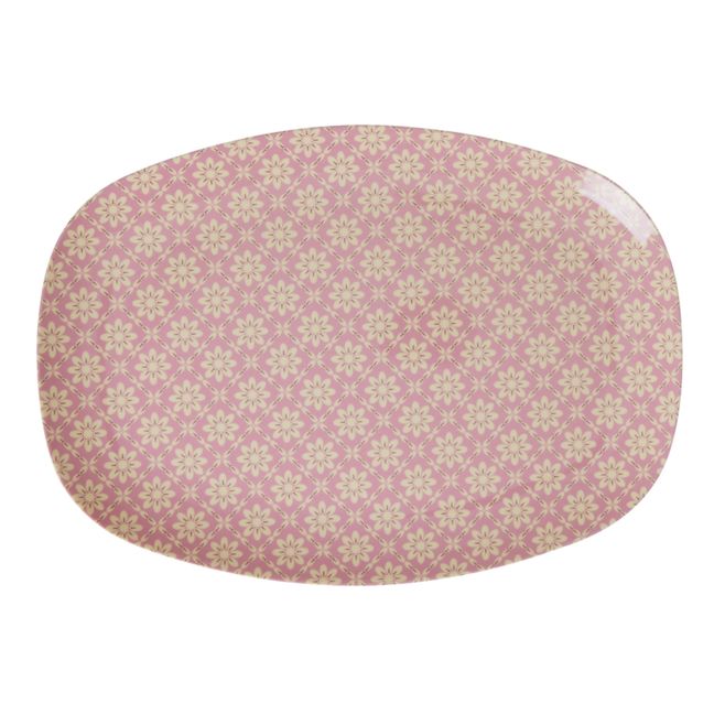 Assiette rectangulaire Graphic flower en melanine