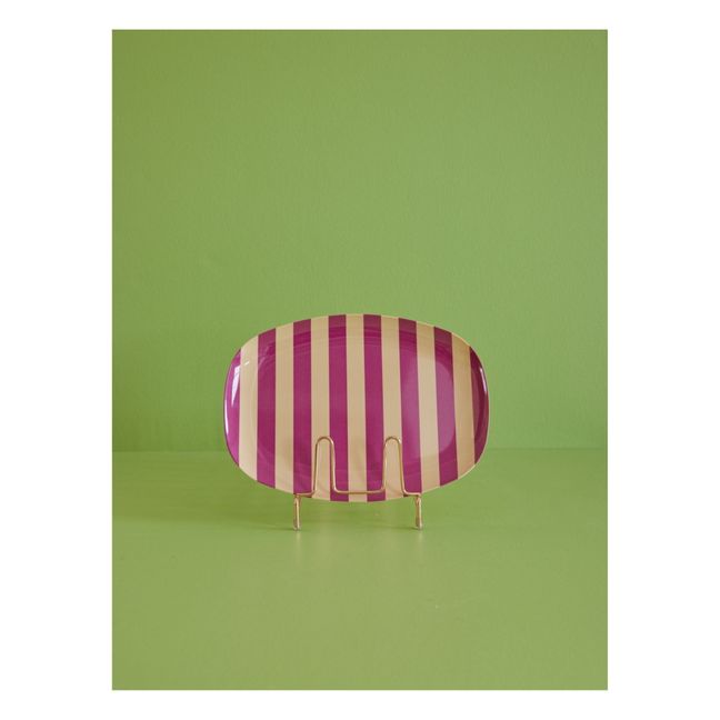 Assiette rectangulaire Stripes print en melanine