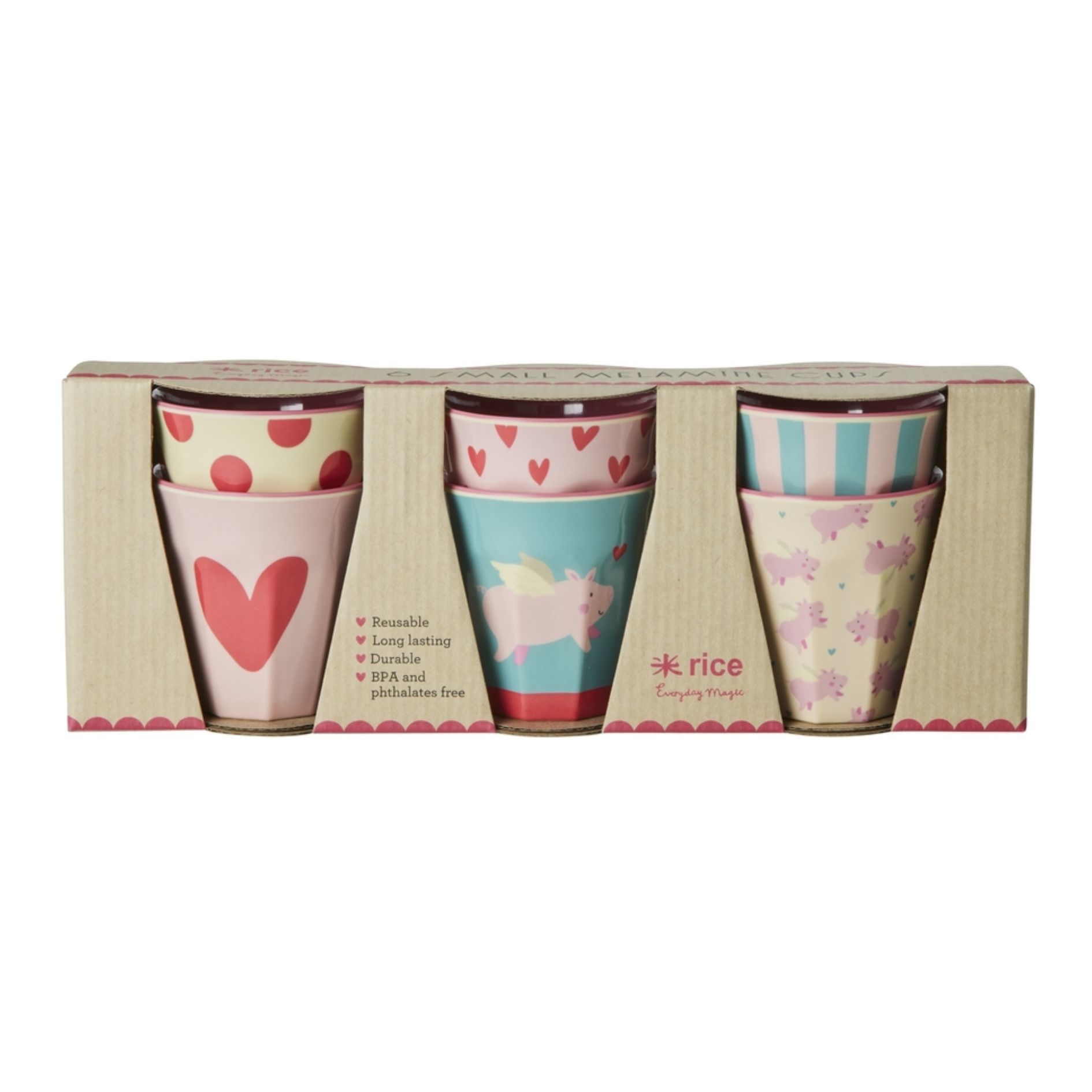 Rice Gobelets Flying pigs Set de 6 Multicolore Votre wishlist