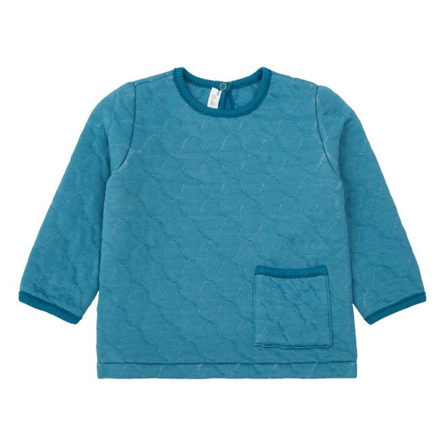 Quilted sweatshirt | Peacock blue