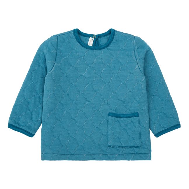 Sweat Matelassé | Bleu canard