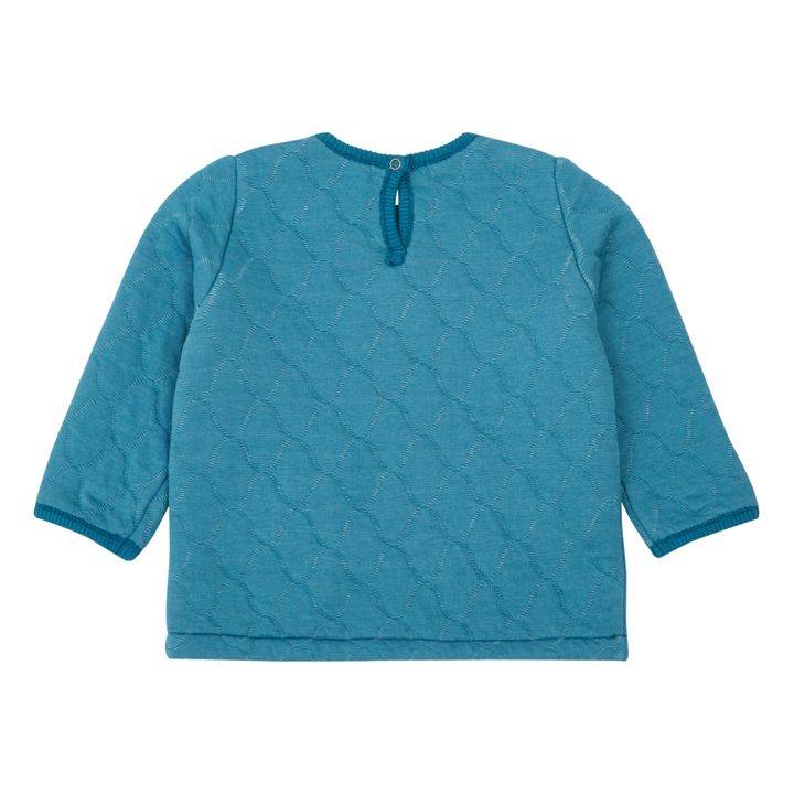 Quilted sweatshirt | Peacock blue- Product image n°1