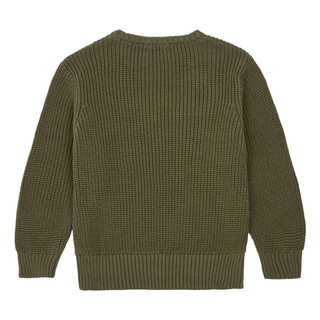 Organic Cotton Knit Sweater | Khaki