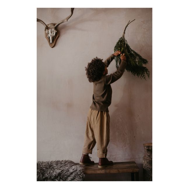 Pantalon Coton Bio Molletonné | Camel
