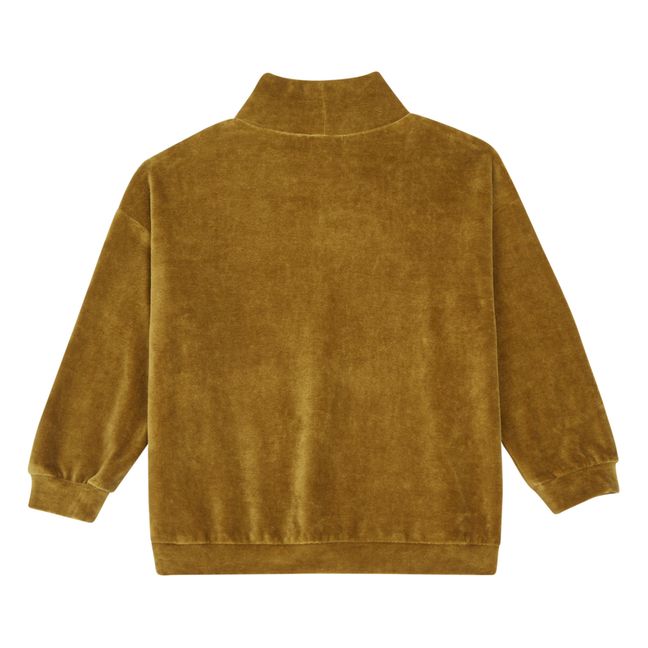 Pullover aus Bio-Baumwolle Velours | Bronze