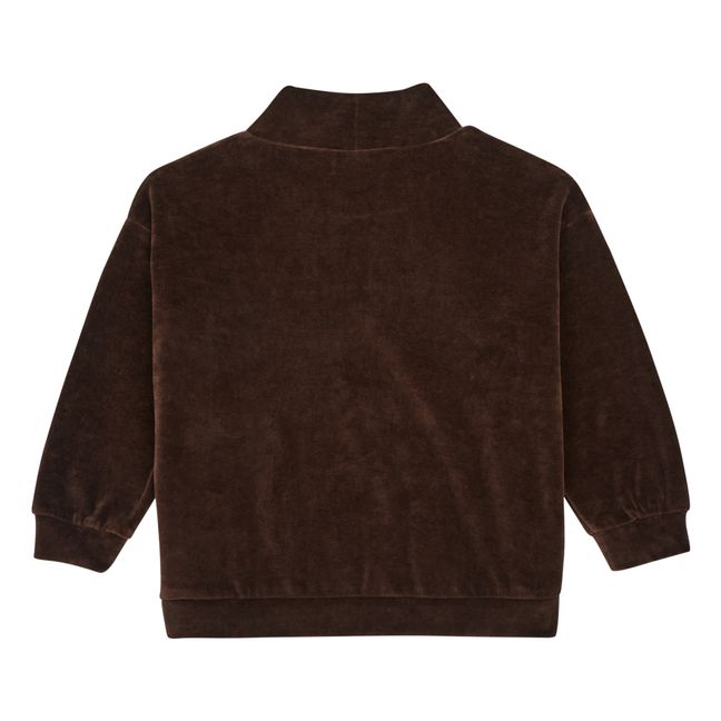 Maglione in velluto di cotone organico | Cioccolato
