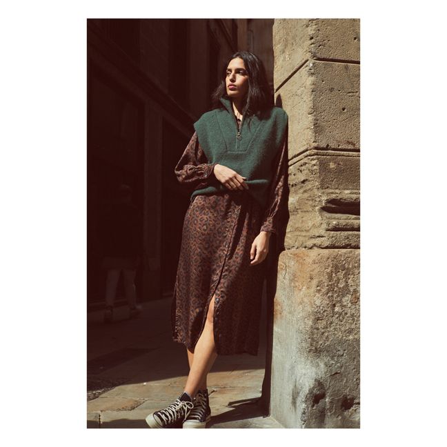 Pull Sans Manches Mykola Laine Alpaga | Vert foncé