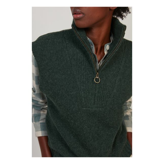 Pull Sans Manches Mykola Laine Alpaga | Vert foncé