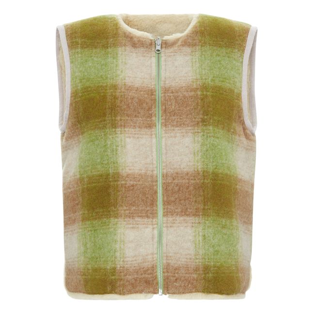 Reversible Sleeveless Jacket Less Carreaux - Women's Collection | Brown