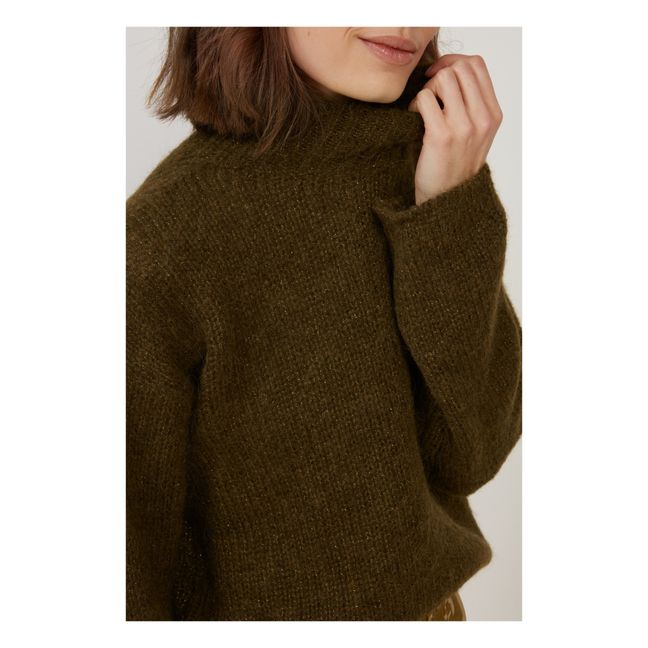 Pullover Mysie Alpakawolle Superfein | Dunkelgrün