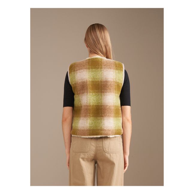 Giacca Senza Maniche Reversibile Less a Quadri - Collezione Donna | Marrone