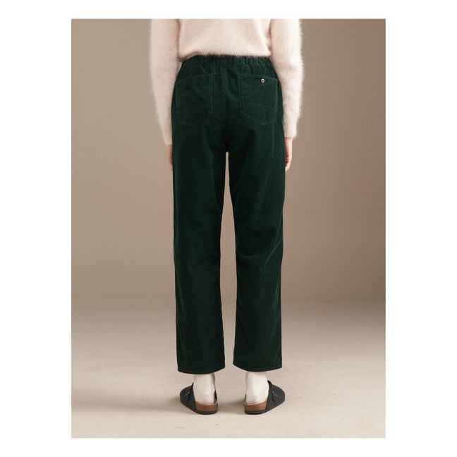 Pizzy Corduroy Trousers - Women's Collection | Dark green