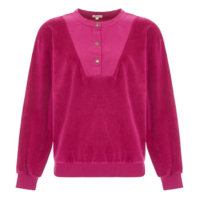 Top Chloé in cotone vellutato con colletto alla Garbadine - Collezione Donna - Sexy | Rosa