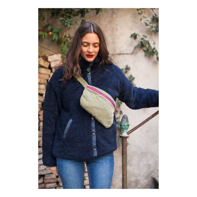 Manteau Façon Fourrure Olive - Collection Femme  | Azul Marino