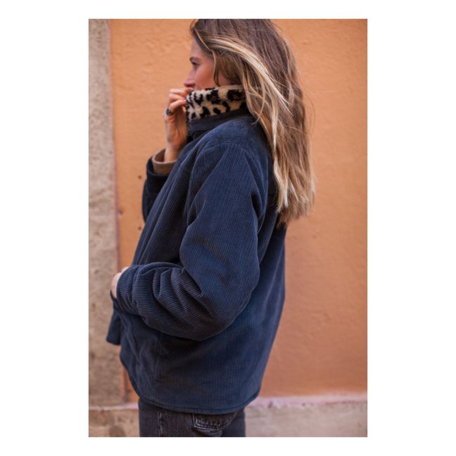 Reversible Jacke aus Baumwolle und Cord - Damenkollektion  | Blau