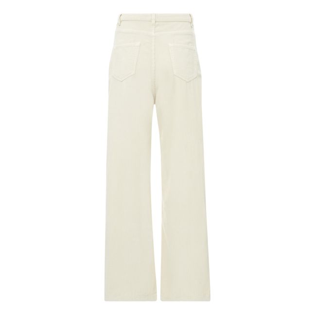 Pantaloni in cotone a coste Thelma - Collezione Donna  | Ecru