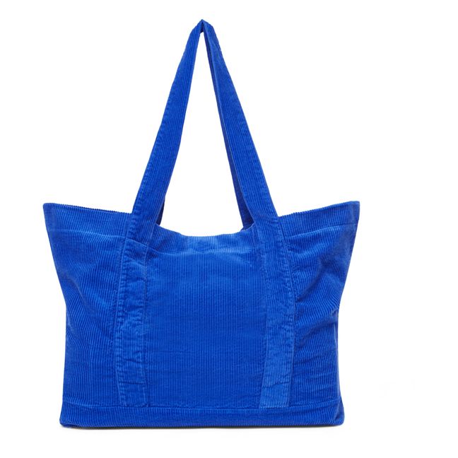 Tote-Bag in Velluto a Costine in Cotone Oslo - Collezione Donna | Blu