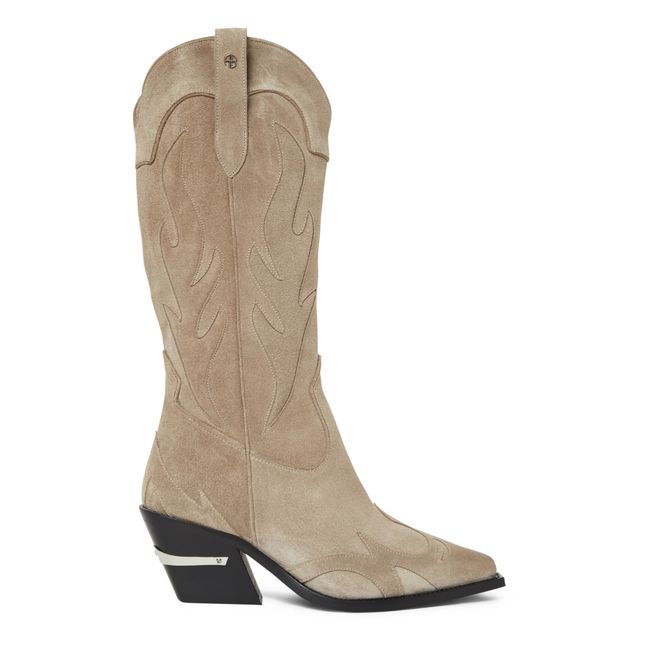 Stiefel Tania Leder | Maulwurfsfarben