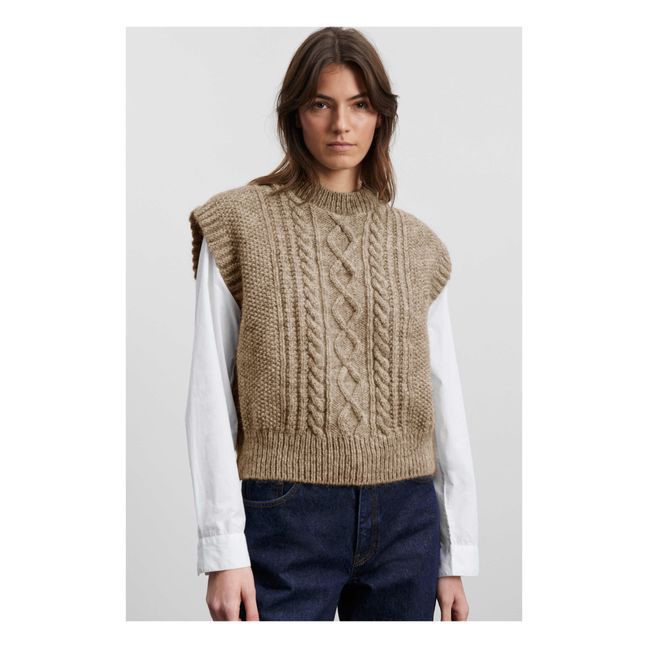 Maglione senza maniche in lana Tilia | Camel