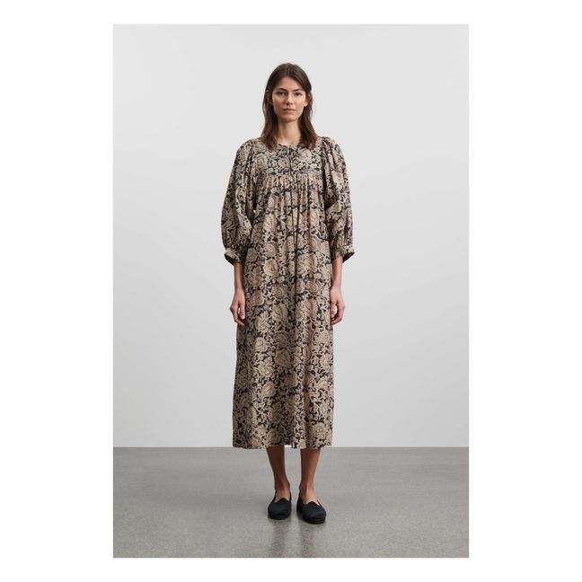Robe Nadja Fleurie Coton Bio | Brown