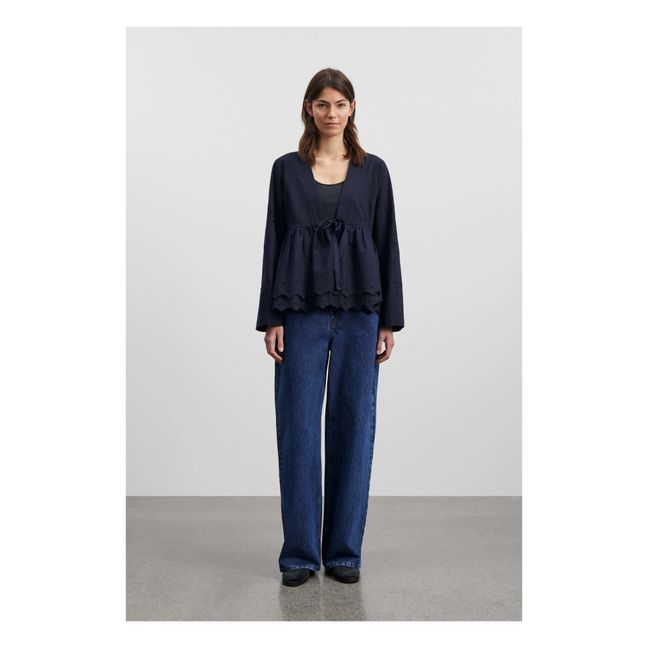 Blouse Ria Coton Bio Lin | Bleu nuit