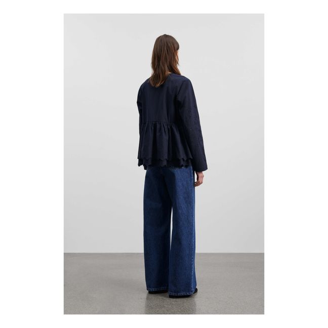 Blouse Ria Coton Bio Lin | Bleu nuit