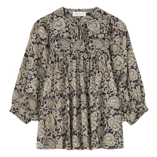 Blouse Mina Fleurie Coton Bio | Brown