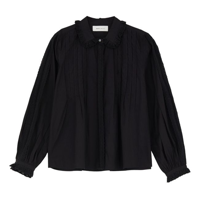 Blusa de algodón orgánico Primrose | Negro