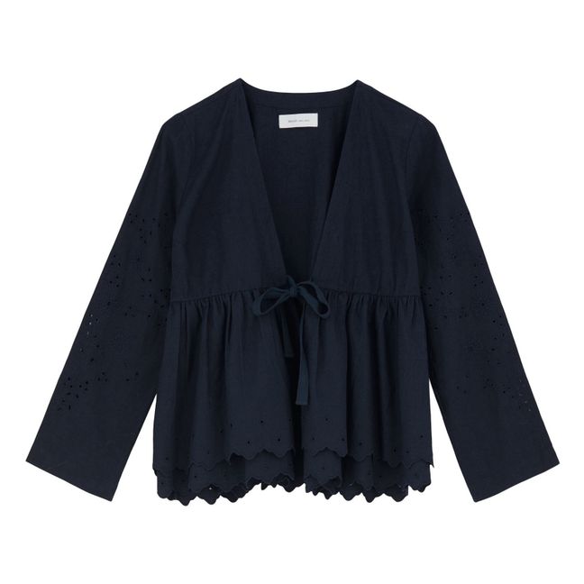 Blouse Ria Coton Bio Lin | Bleu nuit