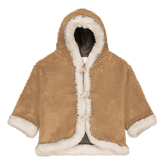 Teddy Fur Coat Recycled Material | Camel
