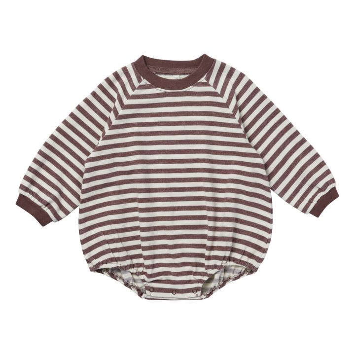 Gestreifter Crewneck-Pullover | Pflaume- Produktbild Nr. 0