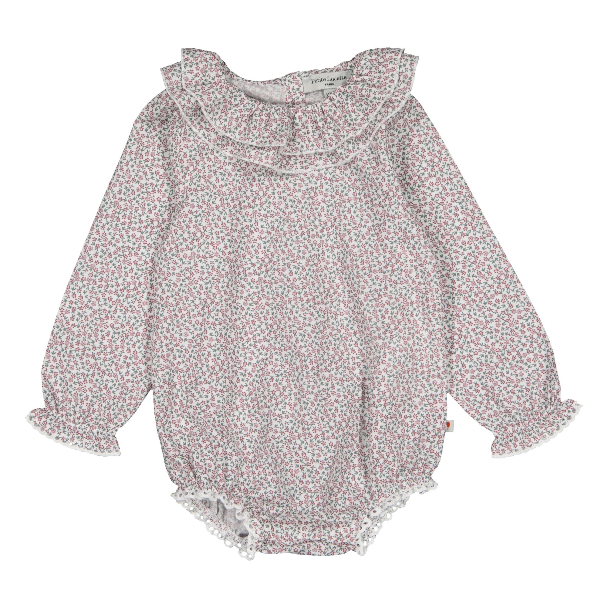 Petite Lucette Barboteuse Coton Bio Fleurs Carole | Seidenfarben