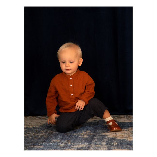 Kurta Gaze de Coton Bio Loris | Rouille