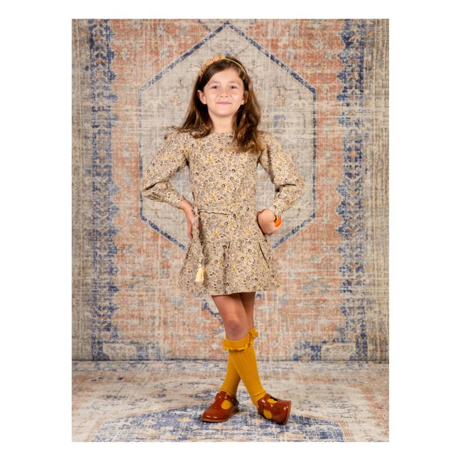 Robe Fleurie Ceinturée Ninon | Beige