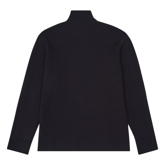 Pull Zippé Harald 6530 Laine Recyclée | Blu marino