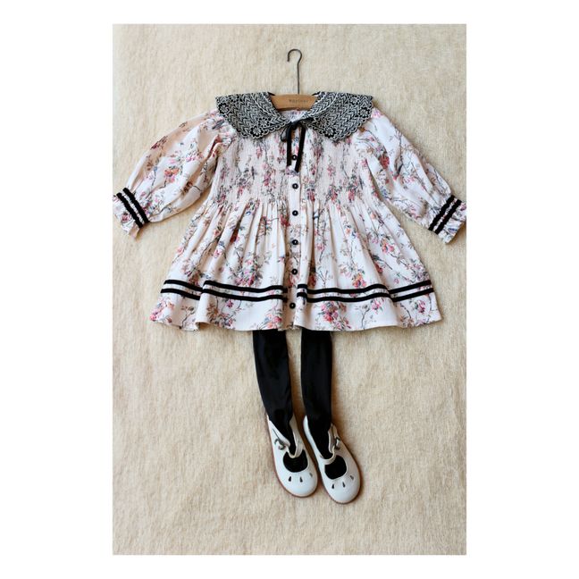 Robe Texturée Fleurie | Ecru